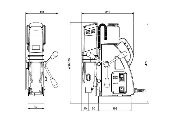 Магнитный сверлильный станок SWC 50-1500W фото 2
