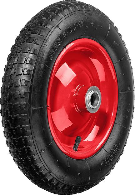 ЗУБР КП-2, 3.25″ х 360 мм, для тачек (арт. 39950 39952), стальной диск, подшипник - 25,4 мм, пневматическое колесо (39955-2) фото 1