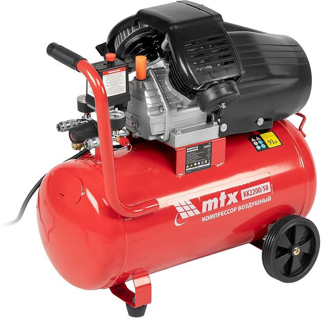 Компрессор поршневой MTX КК-2200/50 масляный 350л/мин 50л 2200Вт красный/черный фото 1