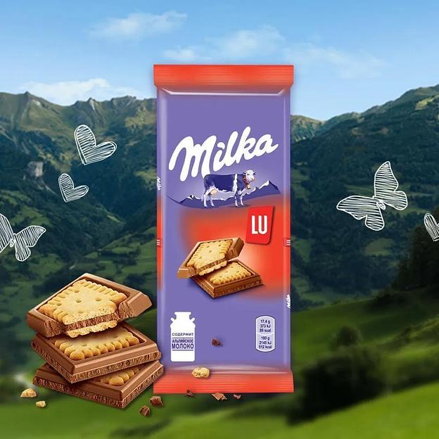 Молочный шоколад, печенье MILKA, флоу-пак, 5 шт 87 гр ОПТ фото 5