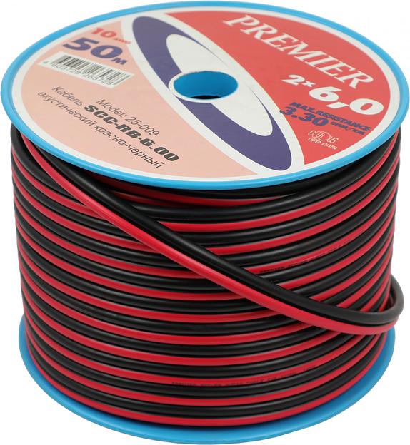 Кабель акустический Premier SCC-RB CCA 50м. черный/красный (25-009 50) фото 1
