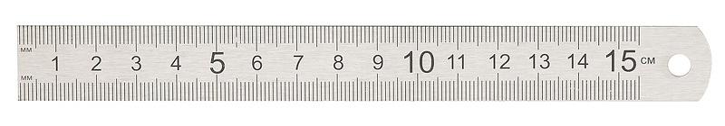 Линейка Silwerhof 160164 сталь нержавеющая дл.15см двухсторонняя шкала фото 2