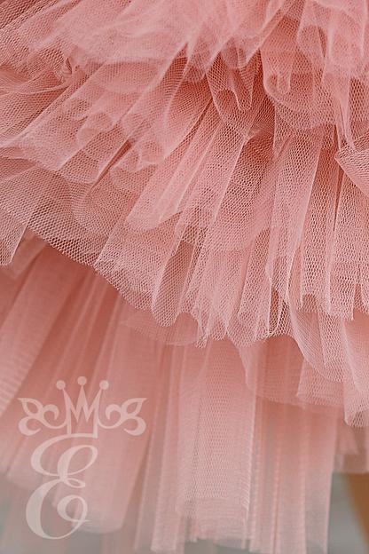 Платье «Её малышество» для девочек с пышной юбкой, пудра, 116 фото 4