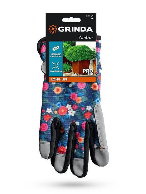 GRINDA AMBER, S (7), садовые перчатки из искусственной кожи с усиленным наладонником и кончиками пальцев, PRO Line (1139-S) фото 4