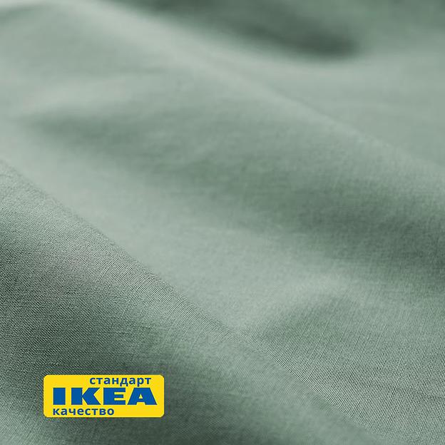 Простыня на резинке УЛЬВИДОРО (ИКЕА УЛЛЬВИДЕ) 180x200, серый/зеленый, поплин KL-40501726 фото 6