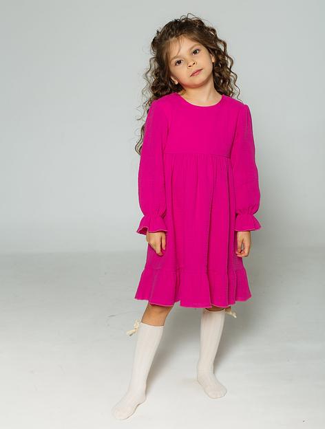 Платье MINI DI «Николь» ярко-розовый, муслин, арт.340/1300 ОПТ фото 8
