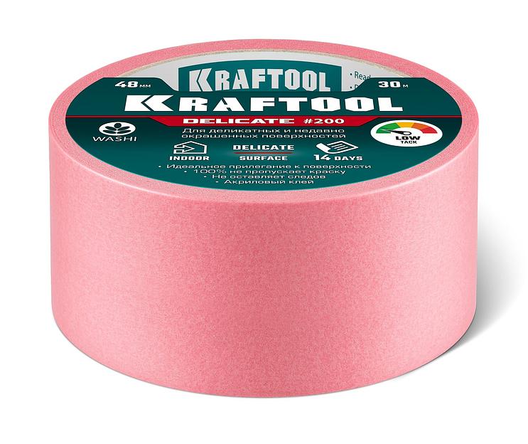 KRAFTOOL #200 Delicate 48 мм х 30 м, для деликатных и недавно окрашенных поверхностей, малярная лента (12102-48) фото 6
