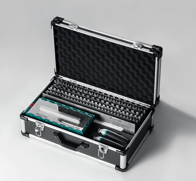 KRAFTOOL 280х115 мм (6шт) - 480х130 мм (6шт), набор нержавеющих гребенок со сменной 2к ручкой, в пластиковом кейсе (33268-H12) фото 4