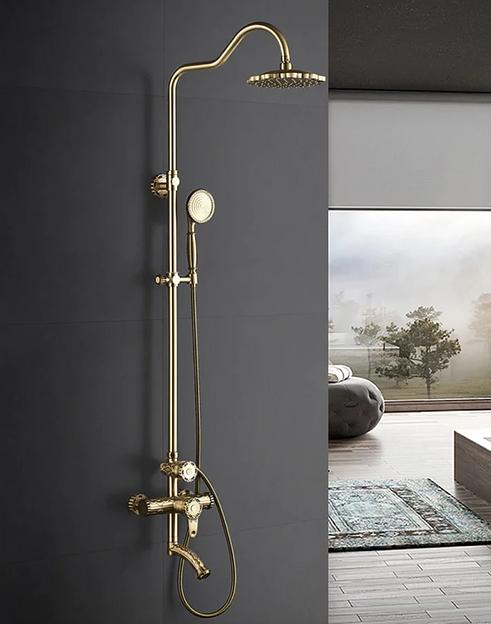 Смеситель с тропическим душем, душевая система K19018 Gerhans, бронза, опт фото 1