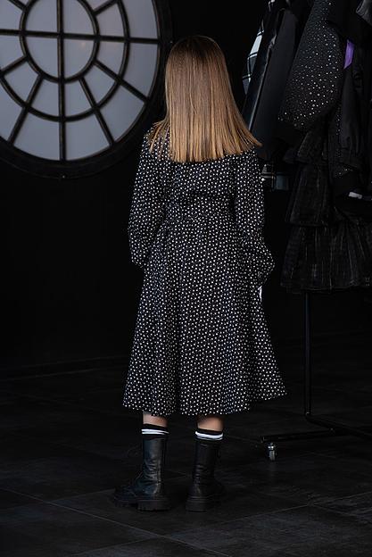 Классическое платье-рубашка в стиле «Уэнсдей Аддамс» на девочку ОПТ фото 5