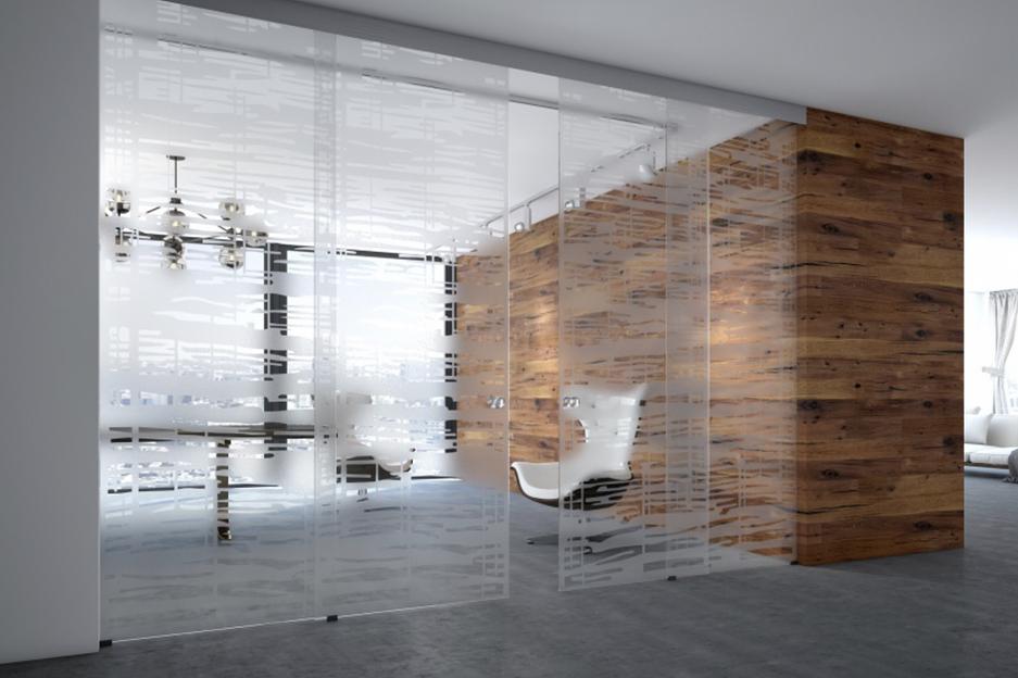 Раздвижная стеклянная дверь с неподвижными полотнами фото 2