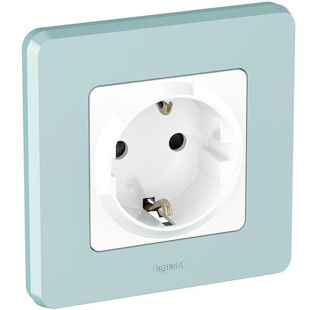 Розетка 2К+З со шторками - немецкий стандарт - 16 А - 250 В~ - INSPIRIA - белый Legrand 673730 фото 6