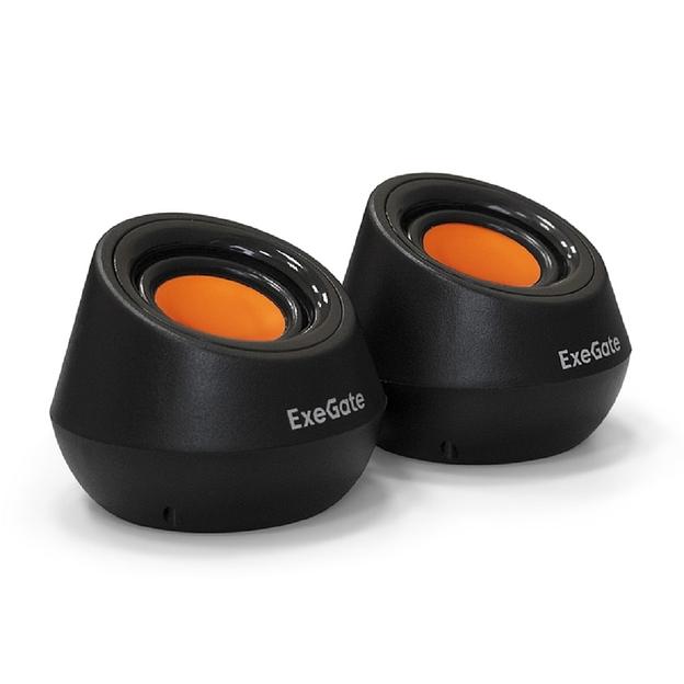 Exegate EX287060RUS Акустическая система 2.0 ExeGate Disco 130 (питание USB, 2х3Вт (6 Вт RMS), 100-20000Гц, черный/оранжевый) фото 1
