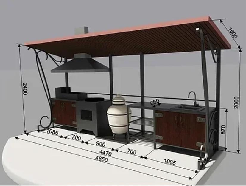 Навес для мангала кованый под заказ фото 1