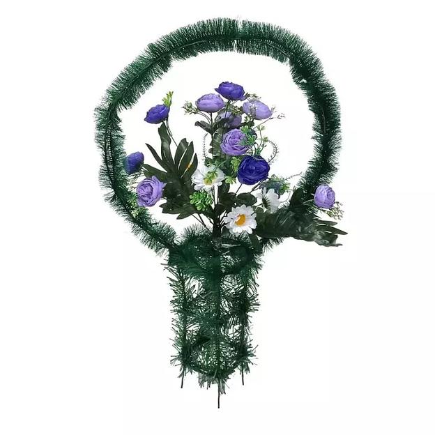 Рит-ная корзина Эронин (ромашки и розы) ф272-р120-авс964-авс956 95см фото 4