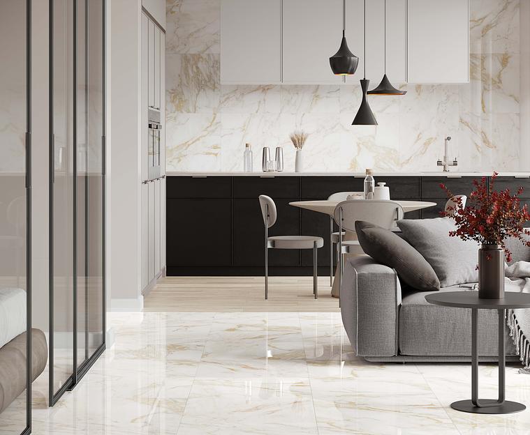 Calacatta oro керамогранит золотой полированный 60x60 опт фото 2