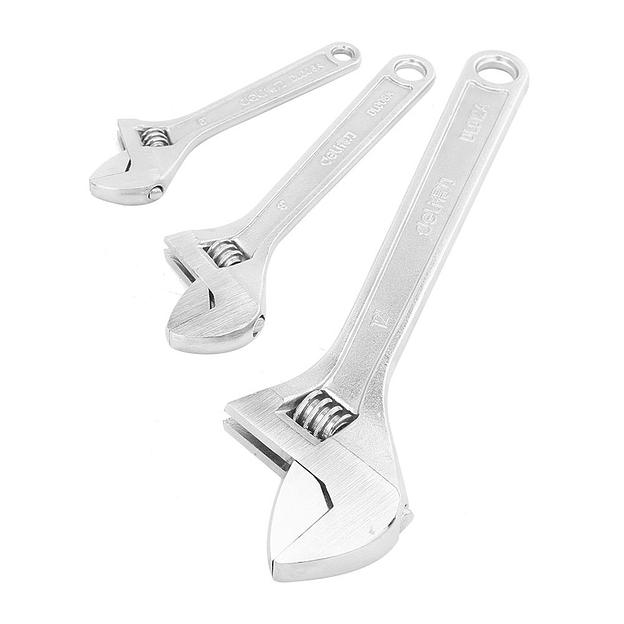 Ключи Deli Разводной ключ Deli DL006A 150мм, диапазон регулировки 0-22мм, инструментальная сталь, хромированная отделка фото 2