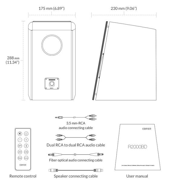 Колонки Edifier R2000DB 2.0 темное дерево 120Вт BT фото 3
