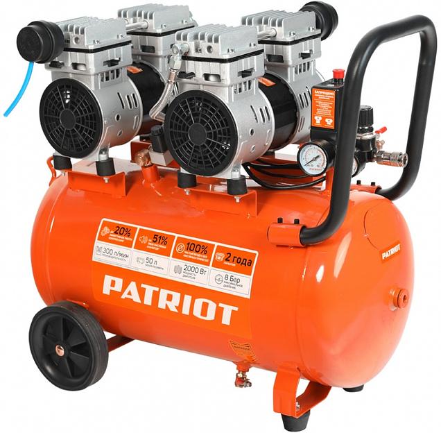 Компрессор поршневой Patriot WO 50-300 безмасляный 300л/мин 50л 2000Вт оранжевый фото 2