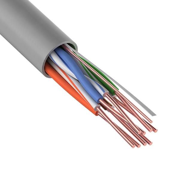 Кабель UTP 4PR 24AWG CU (медь) CAT5e 100 МГц PVC серый бухта 100 м, REXANT REXANT 01-0043-100 фото 1