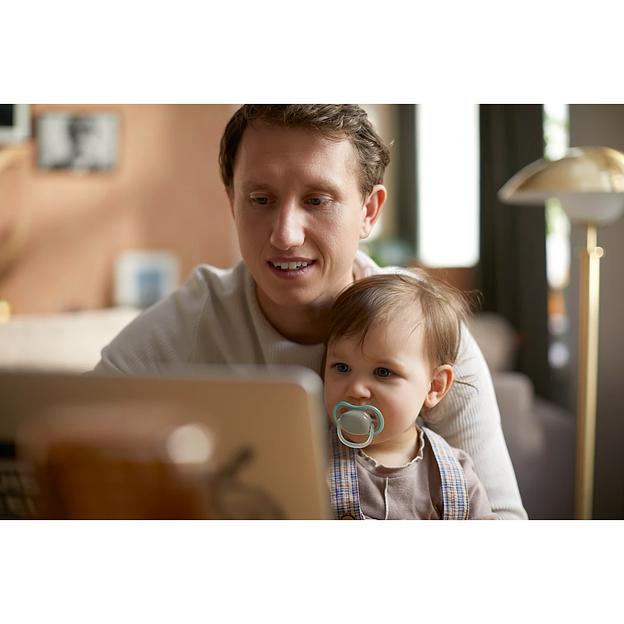 Пустышка ultra air, Бежевый/Синий без рисунка, 18 мес+, 2 шт, нейтральная Philips AVENT SCF349/01 фото 6