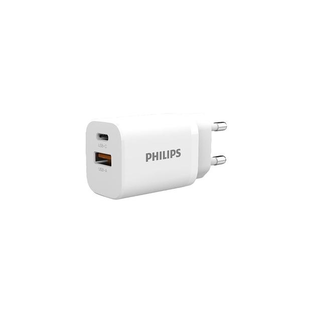 Сетевое зарядное устройство Philips DLP5331, USB-A, USB-C, 30Вт, 1.5A, белый [dlp5331cw/74] фото 1