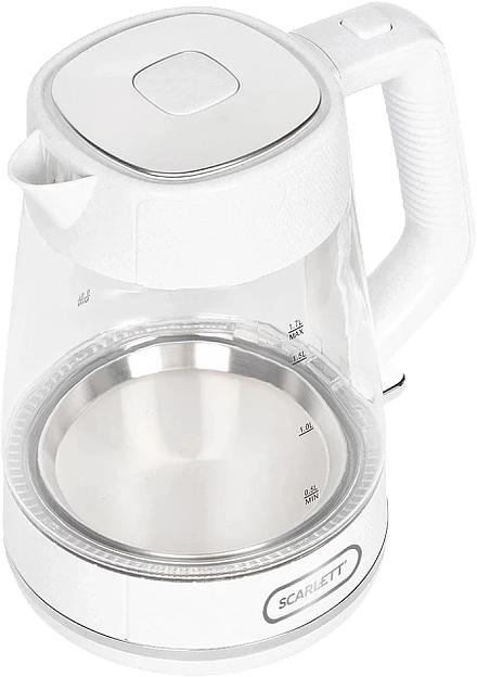 Чайник электрический Scarlett SC-EK27G104 1.7л. 2200Вт белый корпус: стекло фото 5