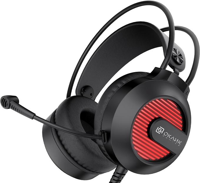 Наушники с микрофоном Оклик HS-L300G Black черный 2.2м мониторные USB оголовье (1796949) фото 1