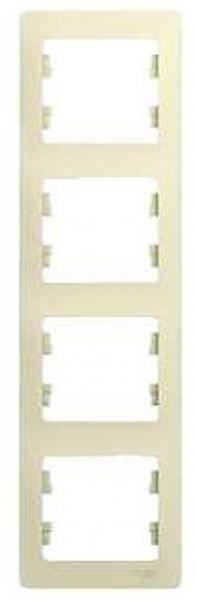 Systeme electric GSL000208 GLOSSA 4-постовая РАМКА, вертикальная, БЕЖЕВЫЙ фото 3