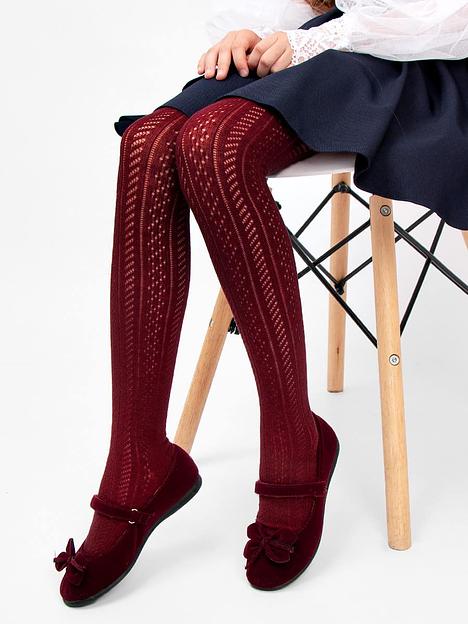 Колготки для девочки Соль&Перец бордовый, арт.SP127 ОПТ фото 1