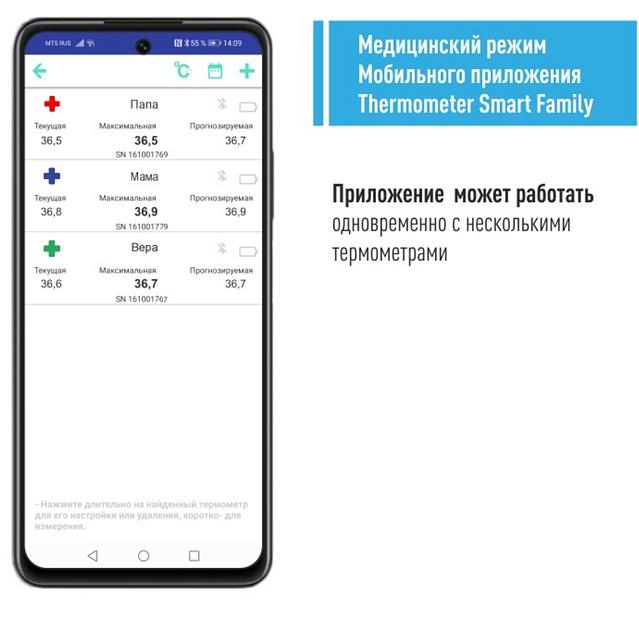 Термометр медицинский «RELSIB WT50» с Bluetooth ОПТ фото 4