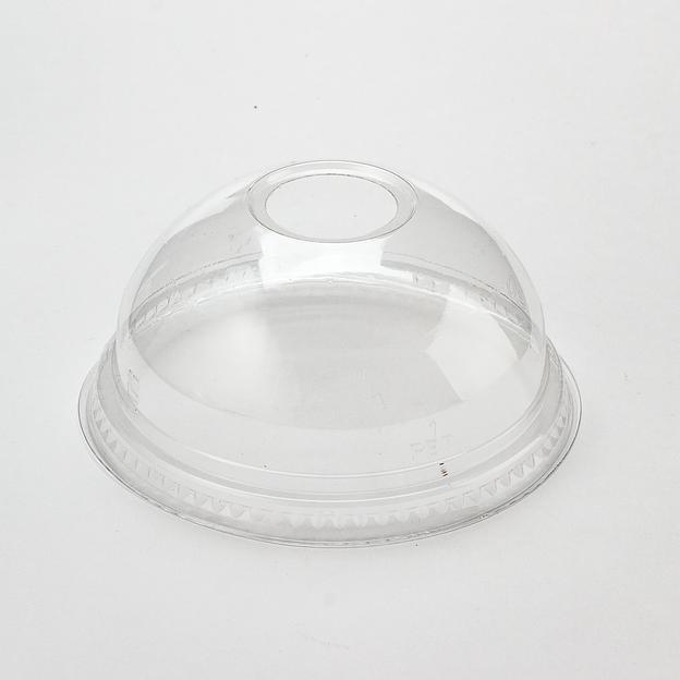 Крышка купольная "тип V" прозрачная d95мм с круглым отверстием - 100 шт фото 1