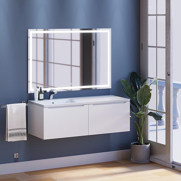 Тумба под раковину для ванной Uperwood Tanos 120 см, подвесная, левая, белый фото 2