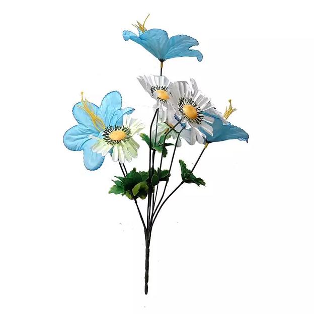 Цветочная композиция лилий с ромашками 8 голов (2 вида 3+5) 40см 414-585+453 фото 4