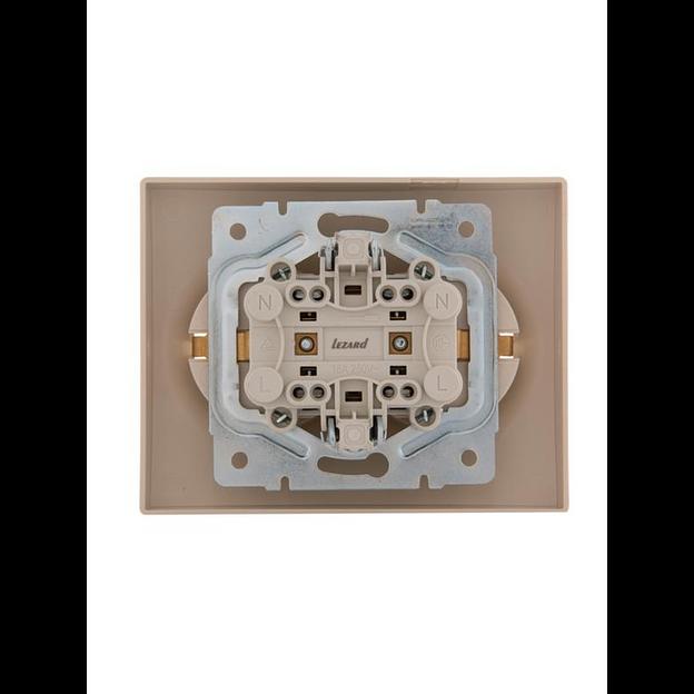 Розетка 2-м СП Karina с заземл. термопласт крем. LEZARD 707-0300-127B фото 3
