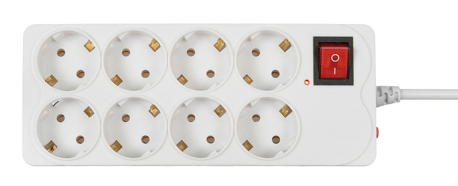 Сетевой фильтр Buro 800SH-5-W 5м (8 розеток) белый (коробка) фото 3