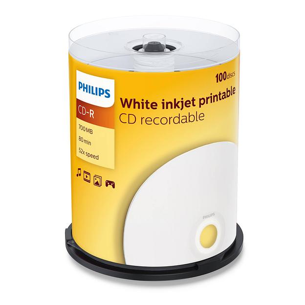 Диск CD-R Philips 700 Mb, 52x, Cake Box (100), Printable фото 1