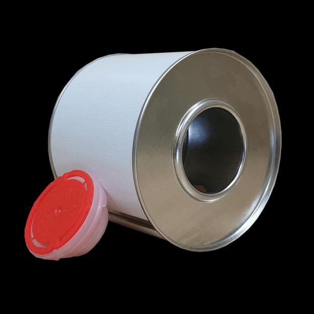 Металлическая банка 0,541 литра с пробкой цвет белый фото 1