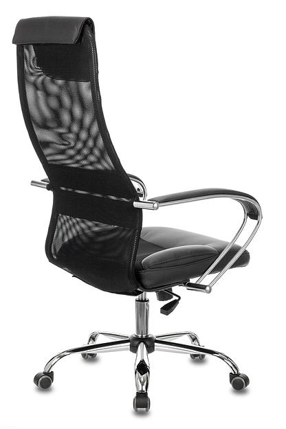 Кресло руководителя Бюрократ CH-608SL черный TW-01 TW-11 искусст.кожа/ткань с подголов. крестовина металл хром фото 4
