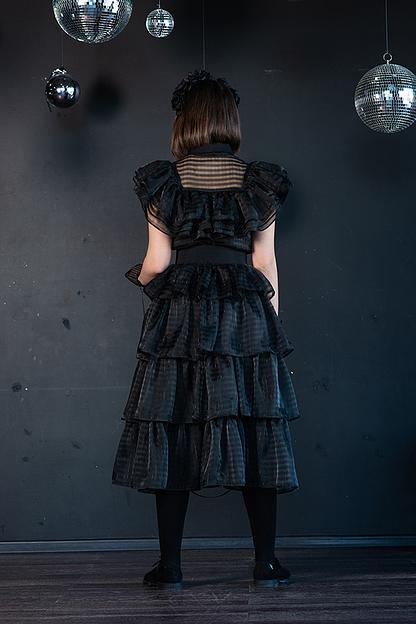 Чёрное нарядное платье «Уэнсдей» ОПТ фото 3