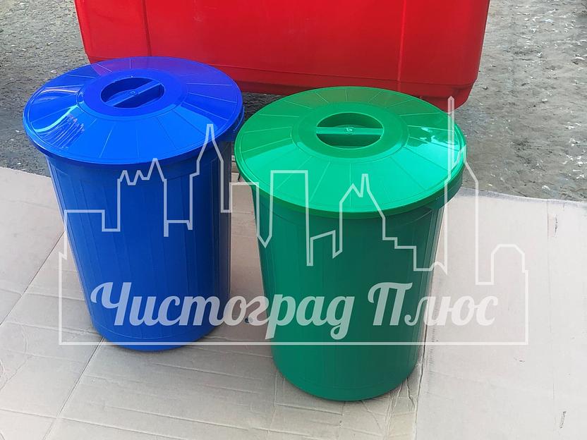 Бак пластиковый с крышкой 50 л желтый фото 3