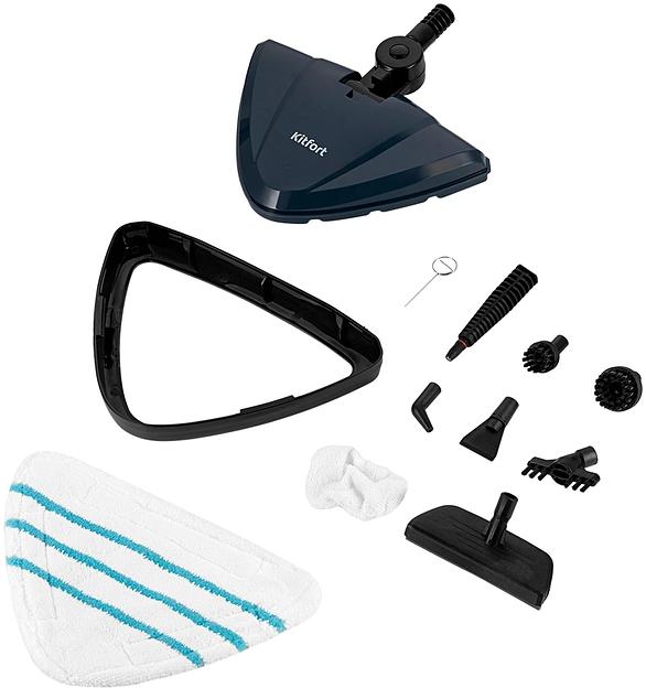 Швабра паровая Kitfort КТ-3921 1300Вт синий/черный фото 9