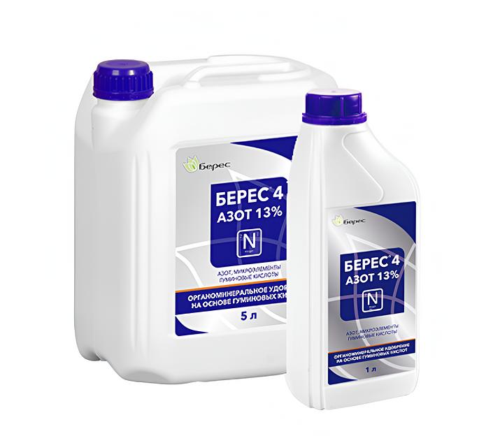 Удобрение «Берес-4» Супер гумат с микроэлементами универсальный с азотом 13% 5 л, опт фото 1
