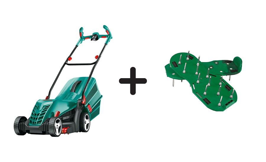 Газонокосилка электрическая «Bosch» ARM 37 + Аэратор для газона Palisad фото 1