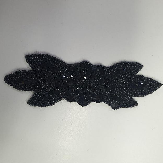 Аппликация пришивная «Цветок» удлинённый чёрный фото 3