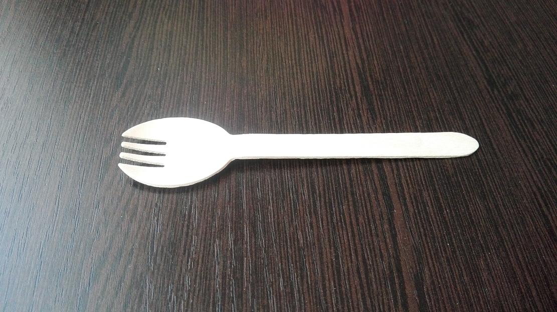 Ложка-вилка одноразовая 160 мм ОПТ фото 6