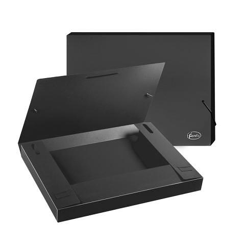 Папка-бокс для бумаг на эластичных резинках А4, 0,60мм, ширина 30мм, пластик, черный, Forofis фото 1