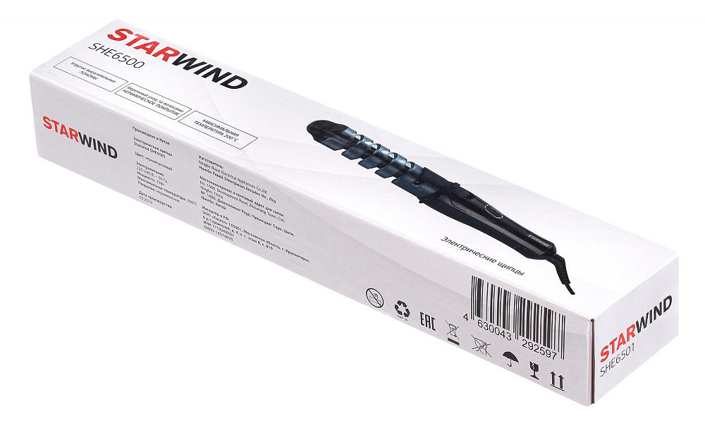 Щипцы Starwind SHE6500 25Вт макс.темп.:200С покрытие:керамическое черный фото 5