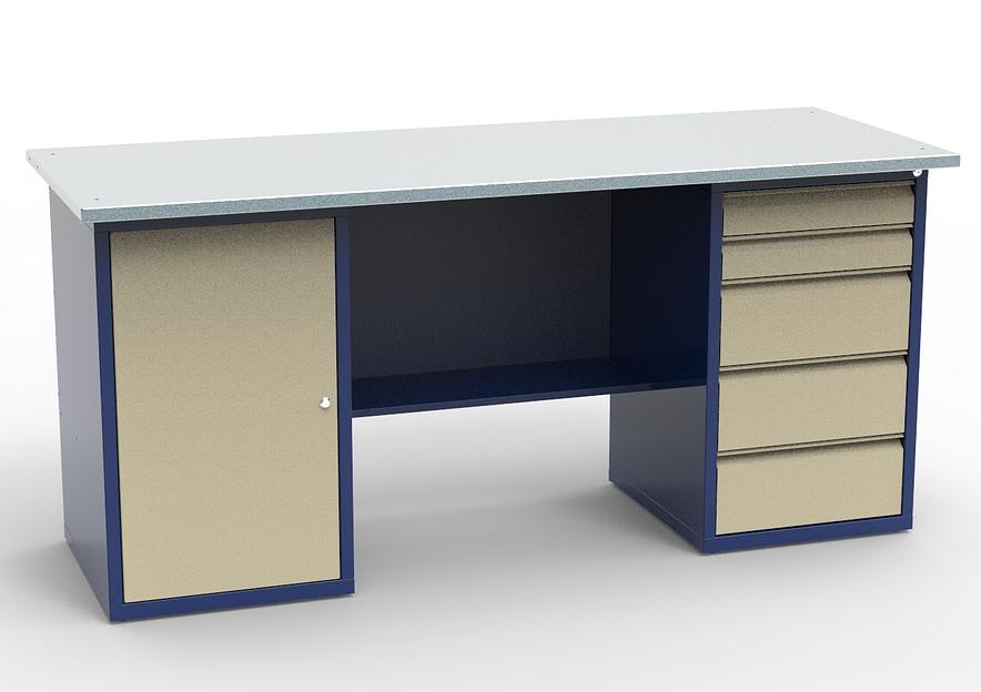 Верстак металлический с тумбой, драйвером и экраном СВ-2Т.01.05.19_сб2 фото 2