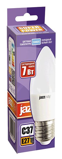 Лампа светодиодная LED 7Вт E27 560Лм 230V/50Hz холодный матовая свеча SP фото 2